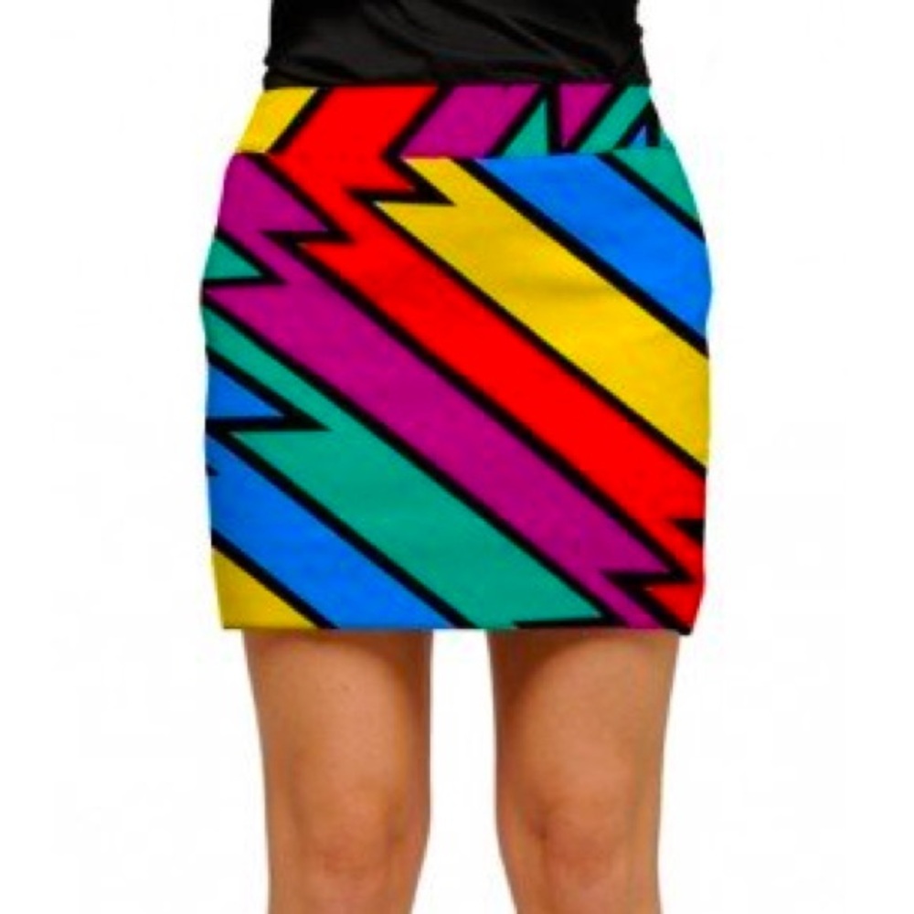 Loudmouth Golf StretchTech Skort Womens 10 Thunderbolt with Pockets